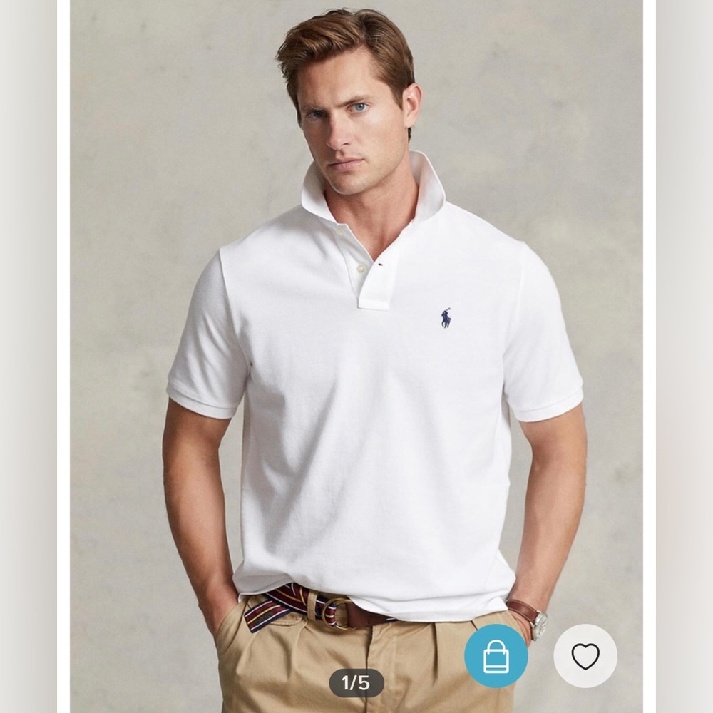 Polo Ralph Lauren The Iconic Classic Fit Mesh Polo White Short Sleeve 100%Cotton